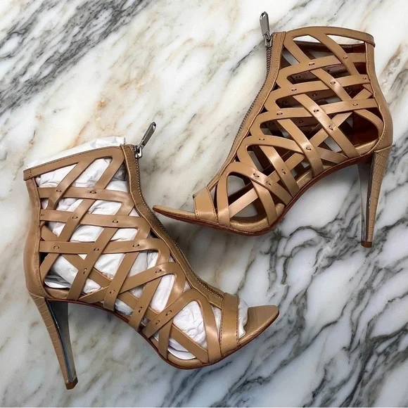 NEW! BCBGMaxAzria Eleni Caged Sandals Women's Shoes Khaki Size 8 - Picture 3 of 15